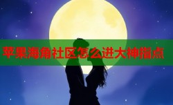 苹果海角社区怎么进大神指点