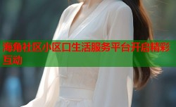 海角社区小区口生活服务平台开启精彩互动