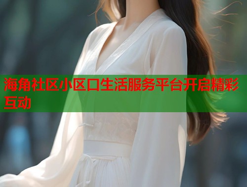 海角社区小区口生活服务平台开启精彩互动  第1张